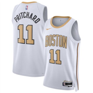 Men's Boston Celtics #11 Payton Pritchard White 2025 26 City Edition Stitched Basketball Jersey