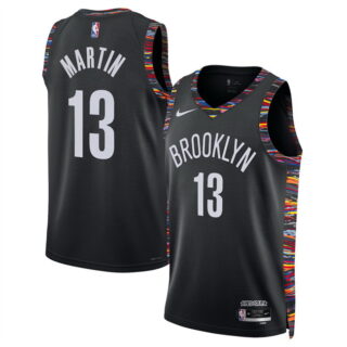 Men's Brooklyn Nets #13 Tyrese Martin Black 2025 26 City Edition Stitched Basketball Jersey