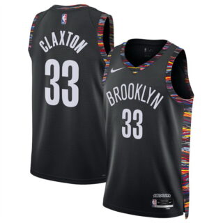 Men's Brooklyn Nets #33 Nic Claxton Black 2025 26 City Edition Stitched Basketball Jersey