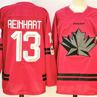 Men's Canada Hockey #13 Sam Reinhart Red Stitched Jersey