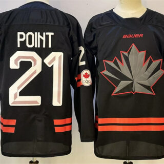 Men's Canada Hockey #21 Brayden Point Black Stitched Jersey
