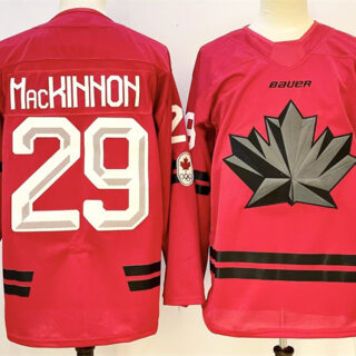 Men's Canada Hockey #29 Nathan MacKinnon Red Stitched Jersey