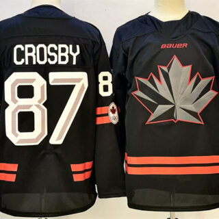 Men's Canada Hockey #87 Sidney Crosby Black Stitched Jersey