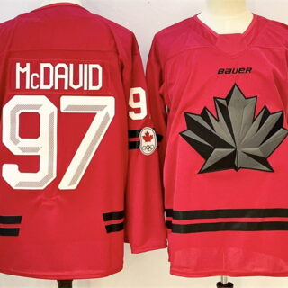 Men's Canada Hockey #97 Connor McDavid Red Stitched Jersey