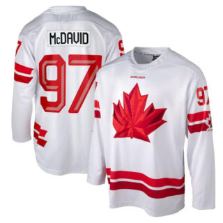 Men's Canada Hockey #97 Connor McDavid White 2026 Stitched Hockey Jersey
