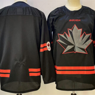Men's Canada Hockey Blank Black Stitched Jersey