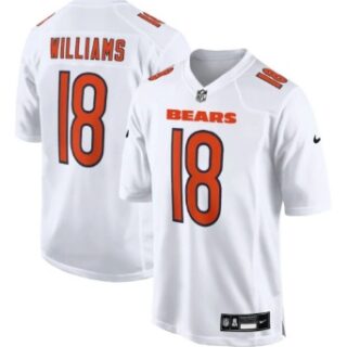 Men's Chicago Bears #18 Caleb Williams Tundra White Fashion Jersey