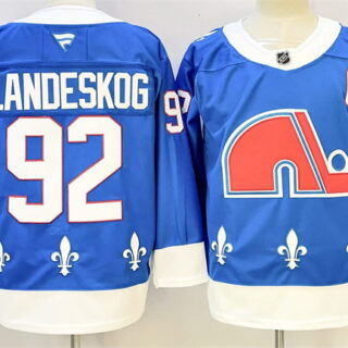 Men's Colorado Avalanche #92 Gabriel Landeskog Blue 2025 26 With C Patch Alternate Stitched Jersey