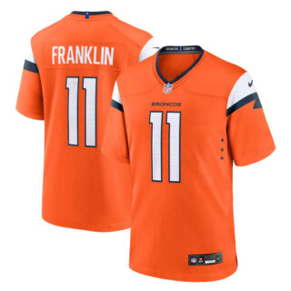 Men's Denver Broncos #11 Troy Franklin Orange 2025 Alternate Stitched Game Jersey