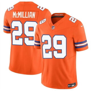 Men's Denver Broncos #29 Ja'Quan McMillan Orange Mile High Collection 1977 Throwback Vapor Limited Stitched Football Jersey