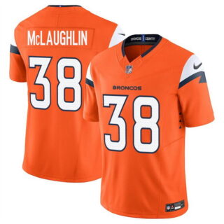 Men's Denver Broncos #38 Jaleel McLaughlin Orange 2025 F.U.S.E. Vapor Limited Stitched Football Jersey