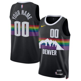 Men's Denver Nuggets Active Player Custom Black 2025 26 City Edition Stitched Basketball Jersey