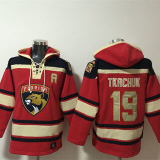 Men's Florida Panthers #19 Matthew Tkachuk Red Lace-Up Pullover Hoodie