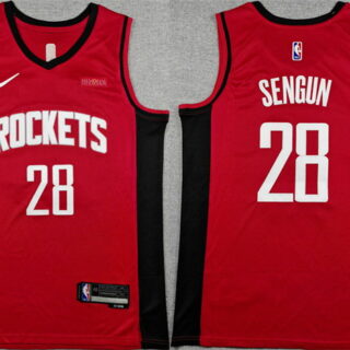 Men's Houston Rockets #28 Alperen Sengun Red Icon Edition Stitched Jersey