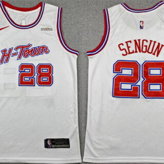 Men's Houston Rockets #28 Alperen Sengun White 2025-26 City Edition Stitched Jersey