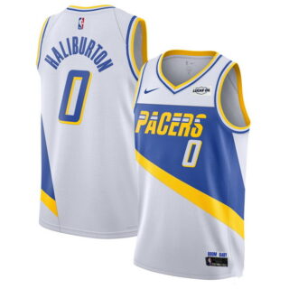 Men's Indiana Pacers #0 Tyrese Haliburton White 2025 26 City Edition Stitched Basketball Jersey