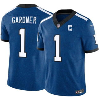 Men's Indianapolis Colts #1 Sauce Gardner Blue 2025 F.U.S.E. Throwback Vapor Limited Stitched Football Jersey