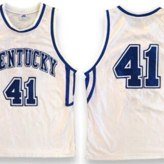 Men's Kentucky Wildcats #41 Mark Pope White Stitched Basketball Jersey