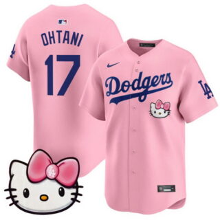 Men's Los Angeles Dodgers #17 Shohei Ohtani Pink 2025 Hello Kitty Vapor Limited Stitched Baseball Jersey