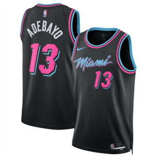 Men's Miami Heat #13 Bam Adebayo Black 2025 26 City Edition Stitched Basketball Jersey