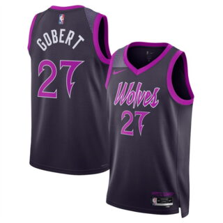 Men's Minnesota Timberwolves #27 Rudy Gobert Purple 2025 26 City Edition Stitched Jersey