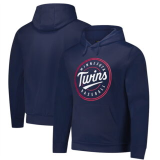 Men's Minnesota Twins Navy Cooperstown Collection Logo Club Pullover Hoodie