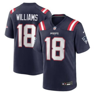 Men's New England Patriots #18 Kyle Williams Navy 2025 Stitched Game Jersey