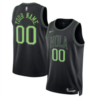 Men's New Orleans Pelicans Active Player Custom Black 2025 26 City Ediiton Stitched Basketball Jersey
