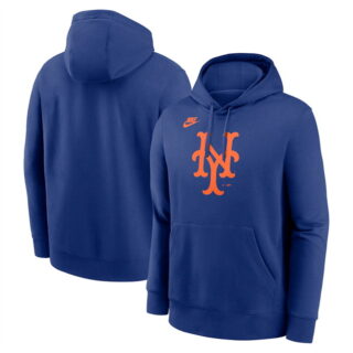 Men's New York Mets Royal Cooperstown Collection Logo Club ebjerseys.com Pullover Hoodie