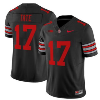 Men's Ohio State Buckeyes #17 Carnell Tate Black 2025 26 F.U.S.E. 'Heritage Stripe' Vapor Limited Stitched Jersey