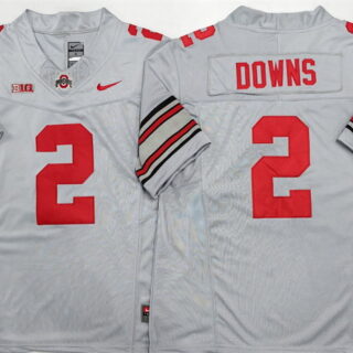 Men's Ohio State Buckeyes #2 Caleb Downs Grey F.U.S.E. Limited Stitched Jersey
