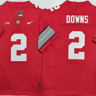Men's Ohio State Buckeyes #2 Caleb Downs Red F.U.S.E. Limited Stitched Jersey