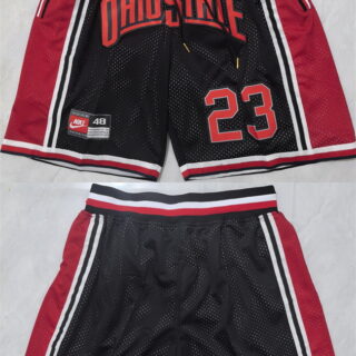 Men's Ohio State Buckeyes #23 Michael Jordan Black Shorts (Run Small)