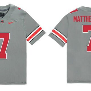 Men's Ohio State Buckeyes #7 Jermaine Mathews Jr. Grey Stitched Jersey