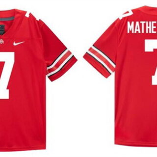 Men's Ohio State Buckeyes #7 Jermaine Mathews Jr. Scarlet Stitched Jersey