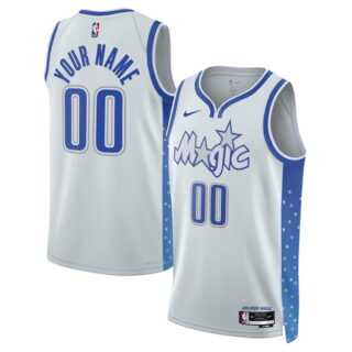 Men's Orlando Magic Active Player Custom Silver 2025 26 City Edition Stitched Basketball Jersey