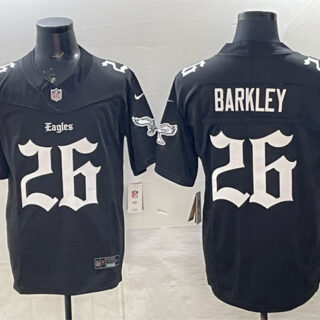 Men's Philadelphia Eagles #26 Saquon Barkley Black 2025 F.U.S.E. 'Gothic Philly Edition' Vapor Limited Stitched Football Jersey
