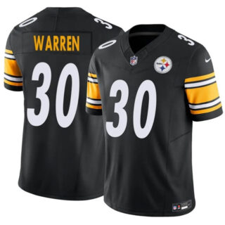 Men's Pittsburgh Steelers #30 Jaylen Warren Black 2025 F.U.S.E. Vapor Untouchable Limited Stitched Jersey