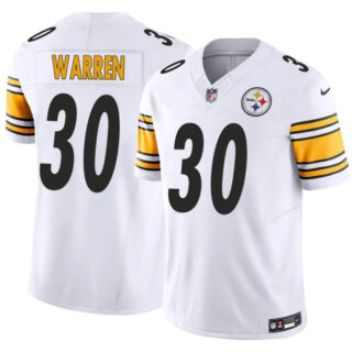 Men's Pittsburgh Steelers #30 Jaylen Warren White 2025 F.U.S.E. Vapor Limited Stitched Football Jersey