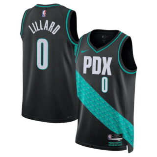 Men's Portland Trail Blazers #0 Damian Lillard Black 2025 26 City Edition Edition Stitched Basketball Jersey