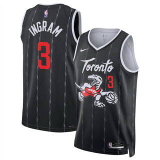 Men's Toronto Raptors #3 Brandon Ingram Black 2025 26 City Edition Stitched Basketball Jersey