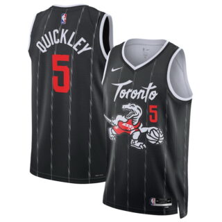 Men's Toronto Raptors #5 Immanuel Quickley Black 2025 26 City Edition Stitched Basketball Jersey