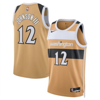 Men's Washington Wizards #12 Tre Johnson Gold 2025 26 City Edition Stitched Basketball Jersey