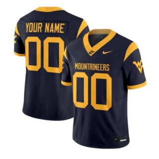 Men's West Virginia Mountaineers ACTIVE PLAYER Custom Navy 2025 F.U.S.E. Stitched Jersey