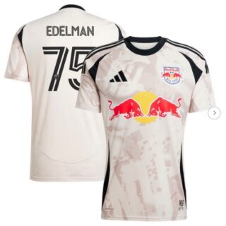 Men New York Red Bulls Daniel Edelman Tan 2025 Stone Kit Replica Player Jersey