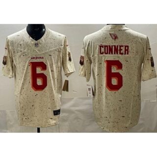 Men's Arizona Cardinals #6 James Conner Limited Cream Rivalries FUSE Vapor Jersey