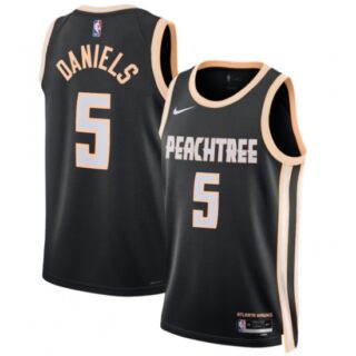 Men's Atlanta Hawks #5 Dyson Daniels Black 2025-26 City Edition Swingman Stitched Jersey