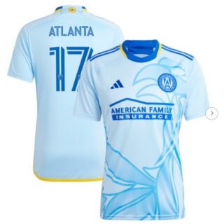 Men's Atlanta United FC #17 Light Blue 2024 The Resurgens Kit Replica Player Jersey