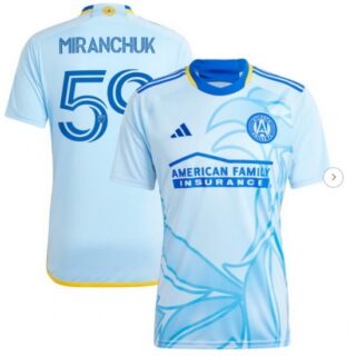 Men's Atlanta United FC Aleksei Miranchuk Light Blue 2024 The Resurgens Kit Replica Player Jersey