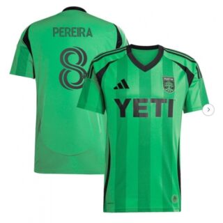 Men's Austin FC Daniel Pereira adidas Green 2025 The Heartbeat Kit Replica Player Jersey